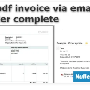 Opencart Send pdf invoice via email on order Complete free